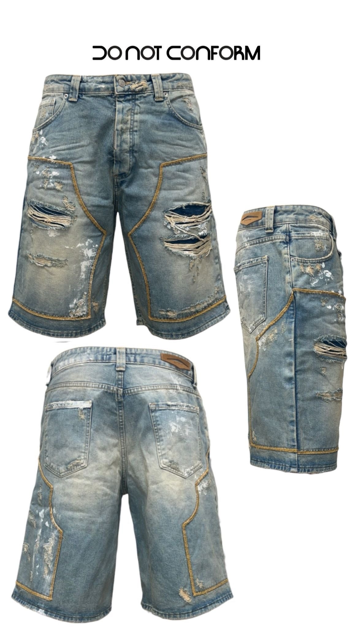 DOUBLE WORK SHORTS WHITE PAINT 2636