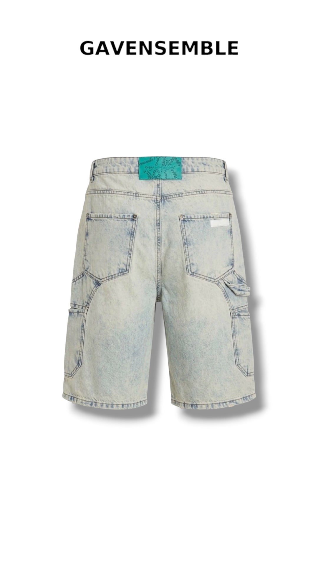 LIGHT WASH SANDBLASTED CARGO SHORTS 380