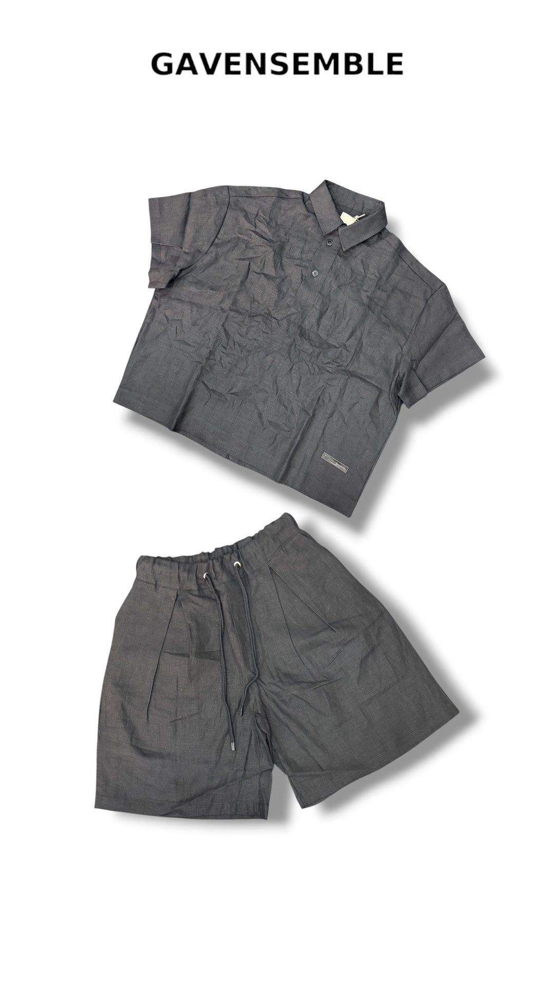 GAVENSEMBLE LINEN SET BLACK 620/530