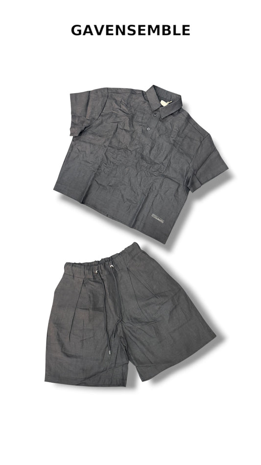 GAVENSEMBLE LINEN SET BLACK 620/530
