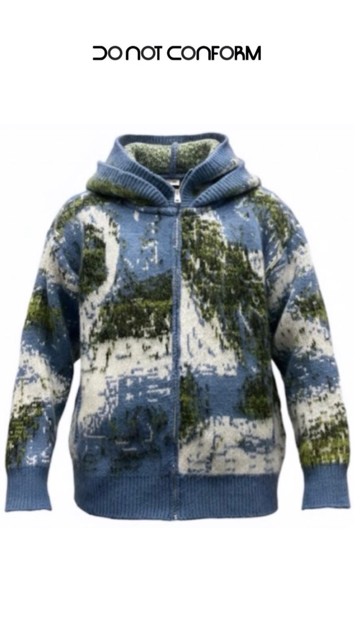 PULL ZIP DOUBLE HOOD SKY BLUE