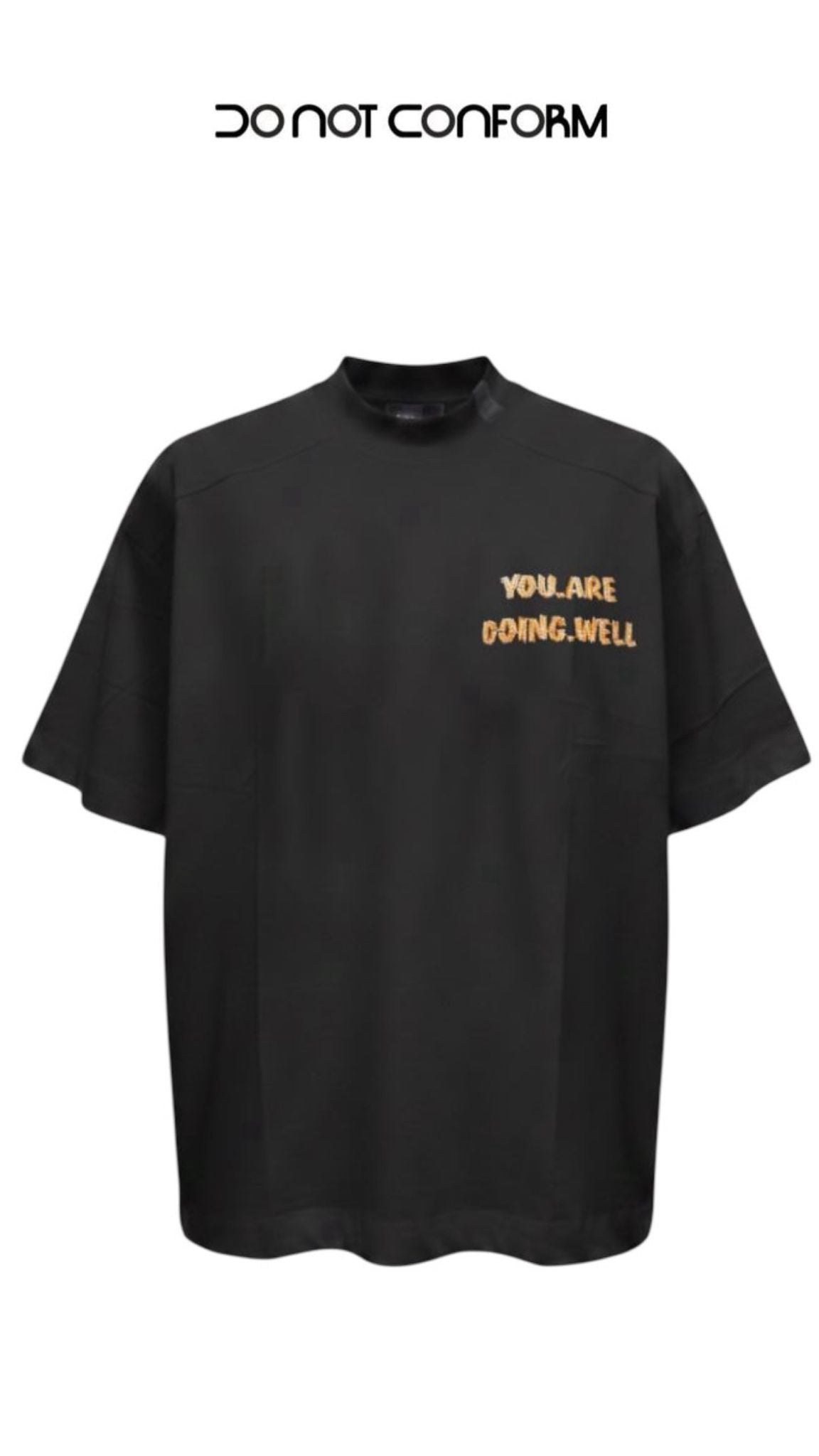 TEE BLACK HATCH EMBROIDERY 5090