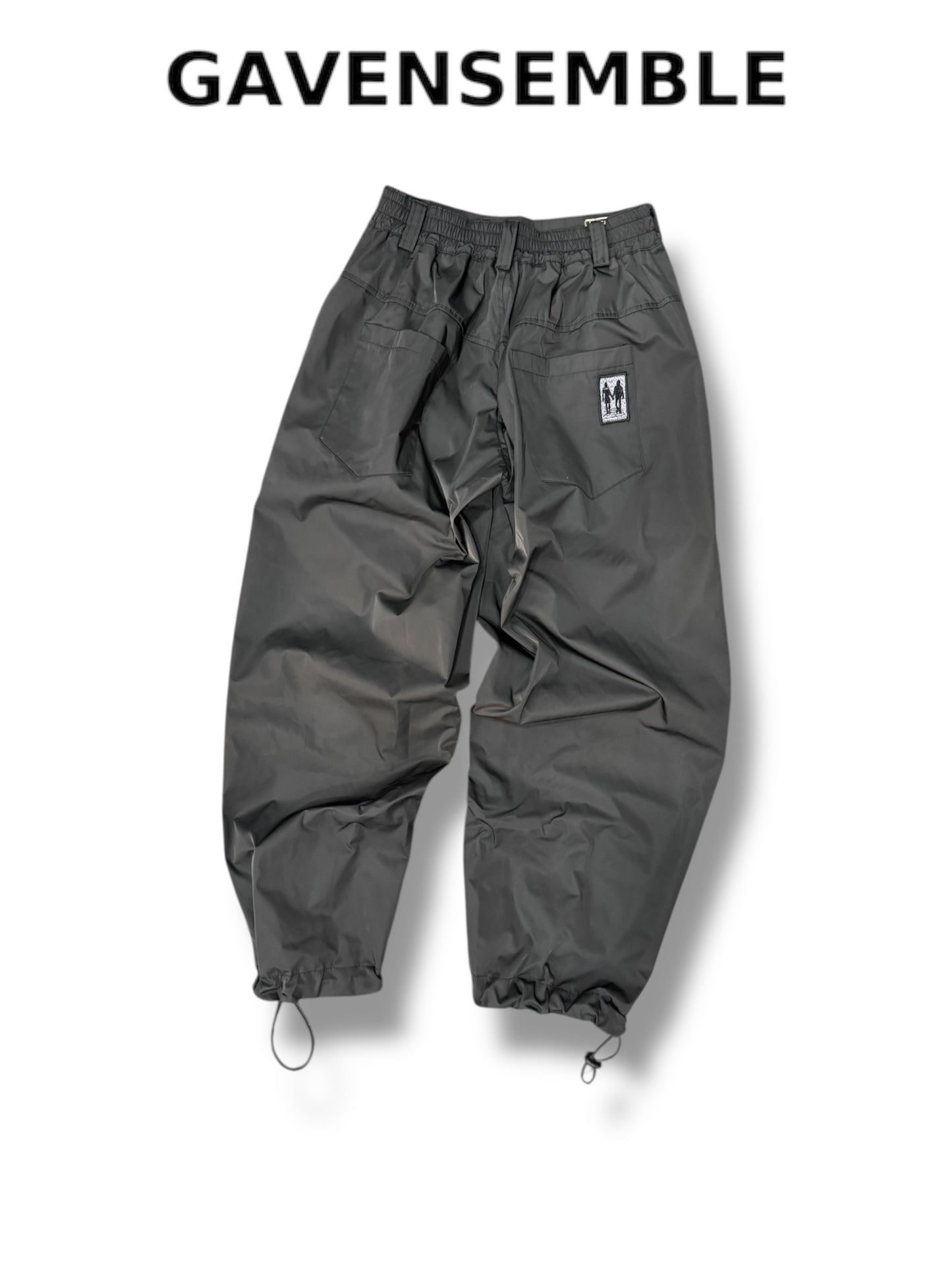 BLACK NYLON PENCE PANTS