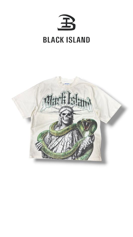 STATUE SNAKE OFF-WHITE TEE BLACK ISLAND 2032