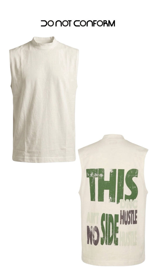 HUSTLE MIMETIC SLEEVE WHITE TEE 1010