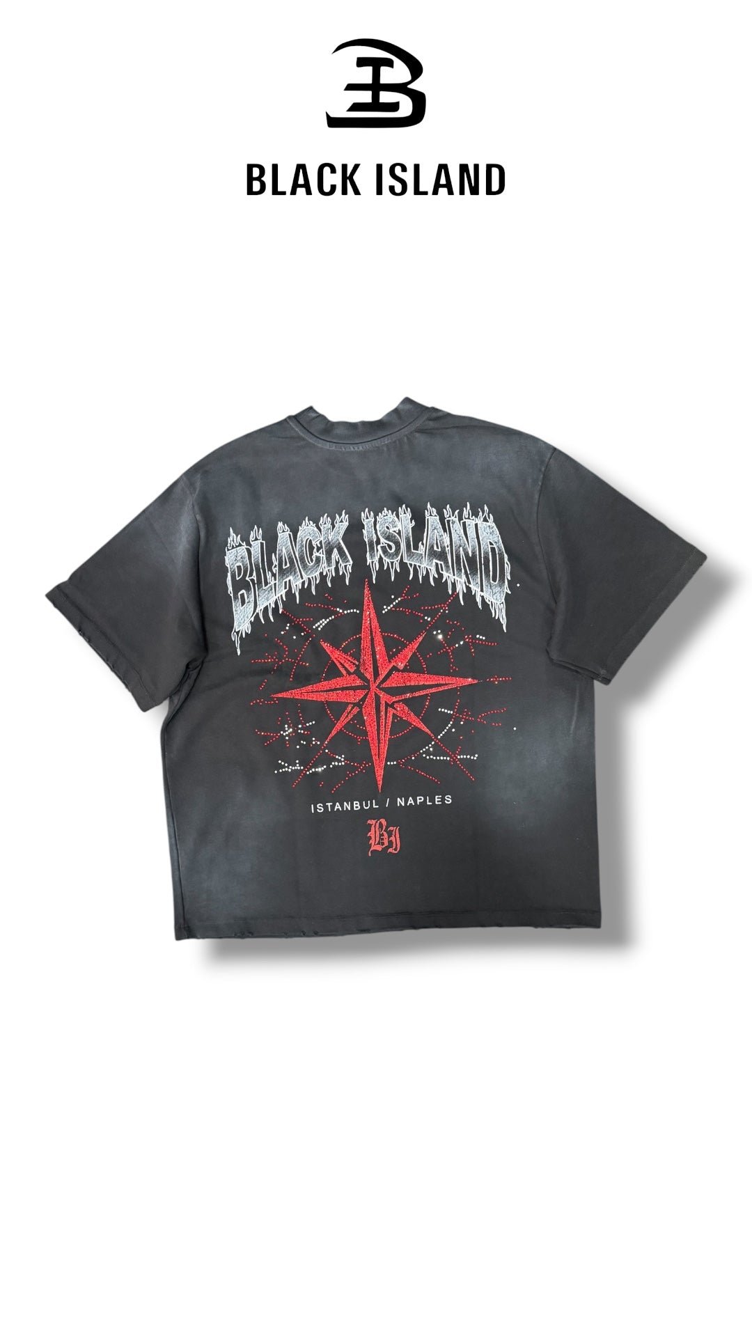COMPASS GRAPHIC BLACK TEE BLACK ISLAND