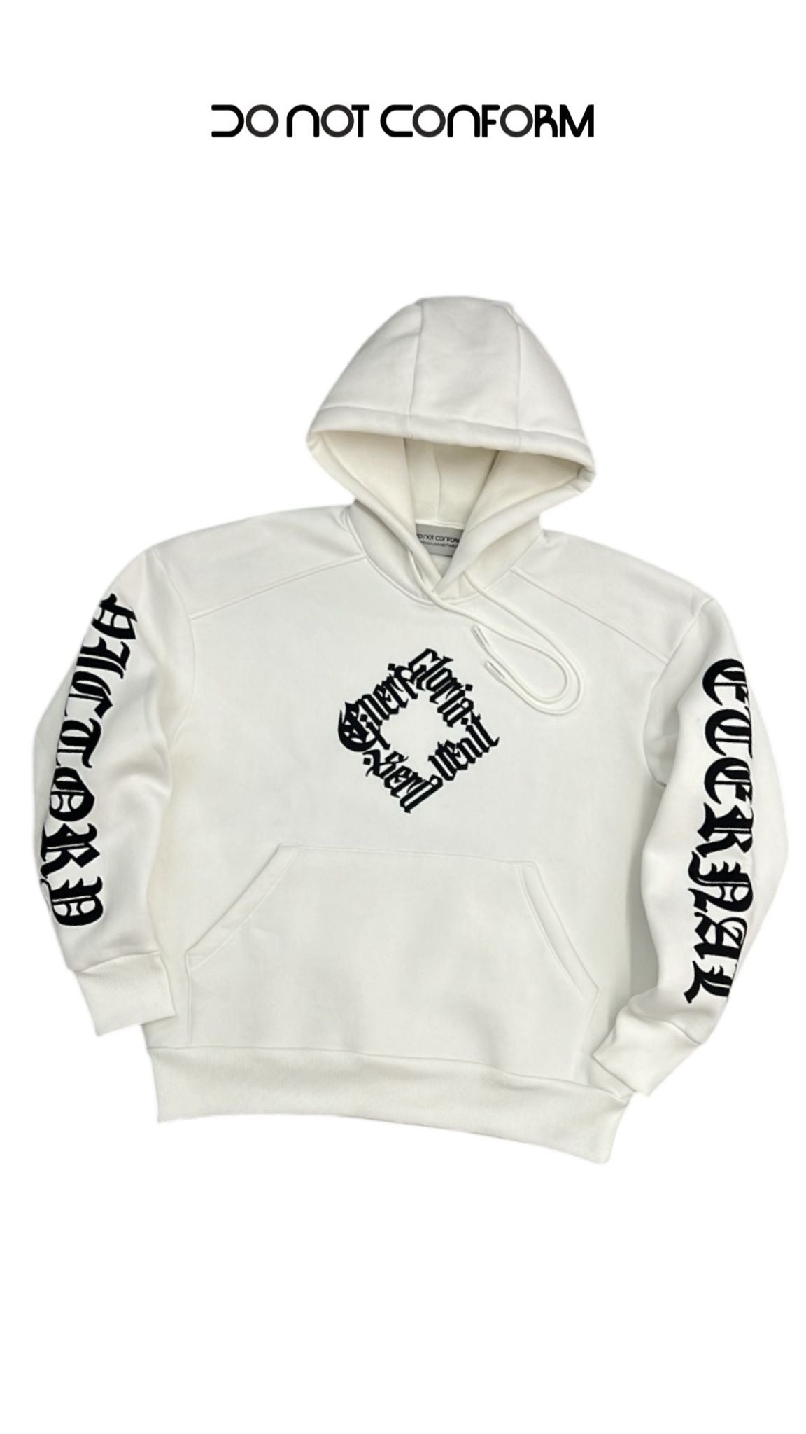 WHITE HOODIE PRINT ALL SIDES