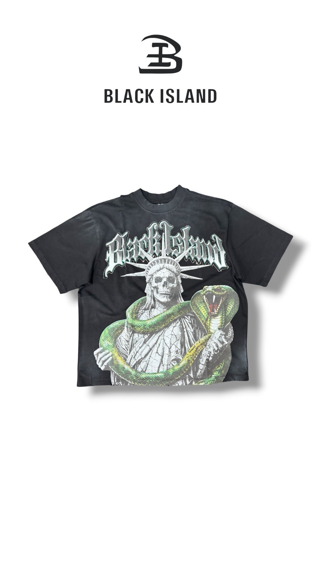 STATUE SNAKE BLACK TEE BLACK ISLAND 2032