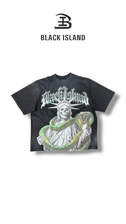 STATUE SNAKE BLACK TEE BLACK ISLAND 2032