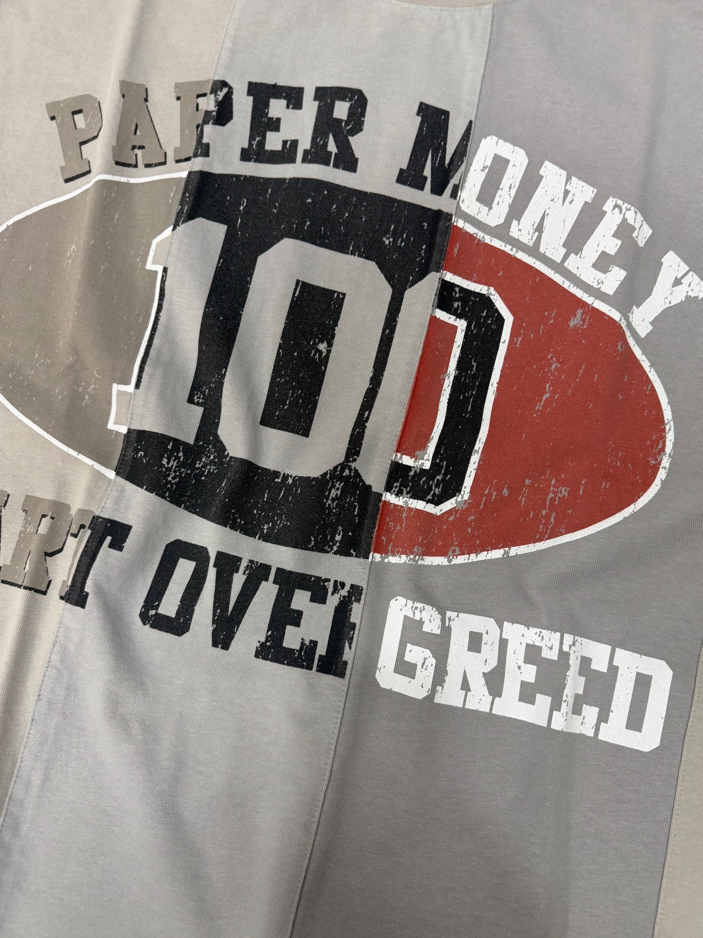 HEART OVER GREED PANEL SHIRT GREY