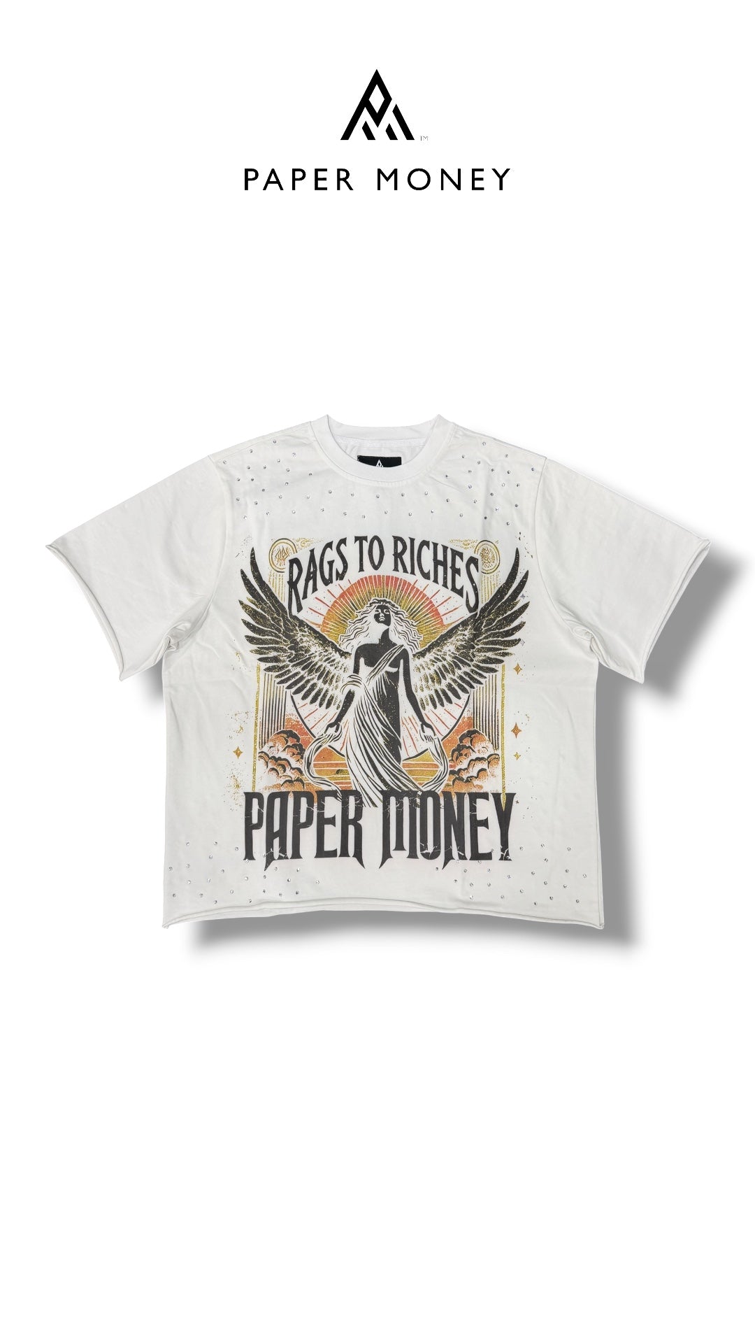 FALLEN ANGELS WHITE TEE PAPER MONEY