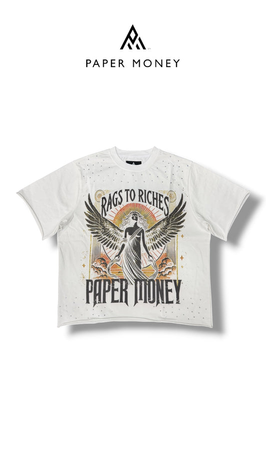FALLEN ANGELS WHITE TEE PAPER MONEY