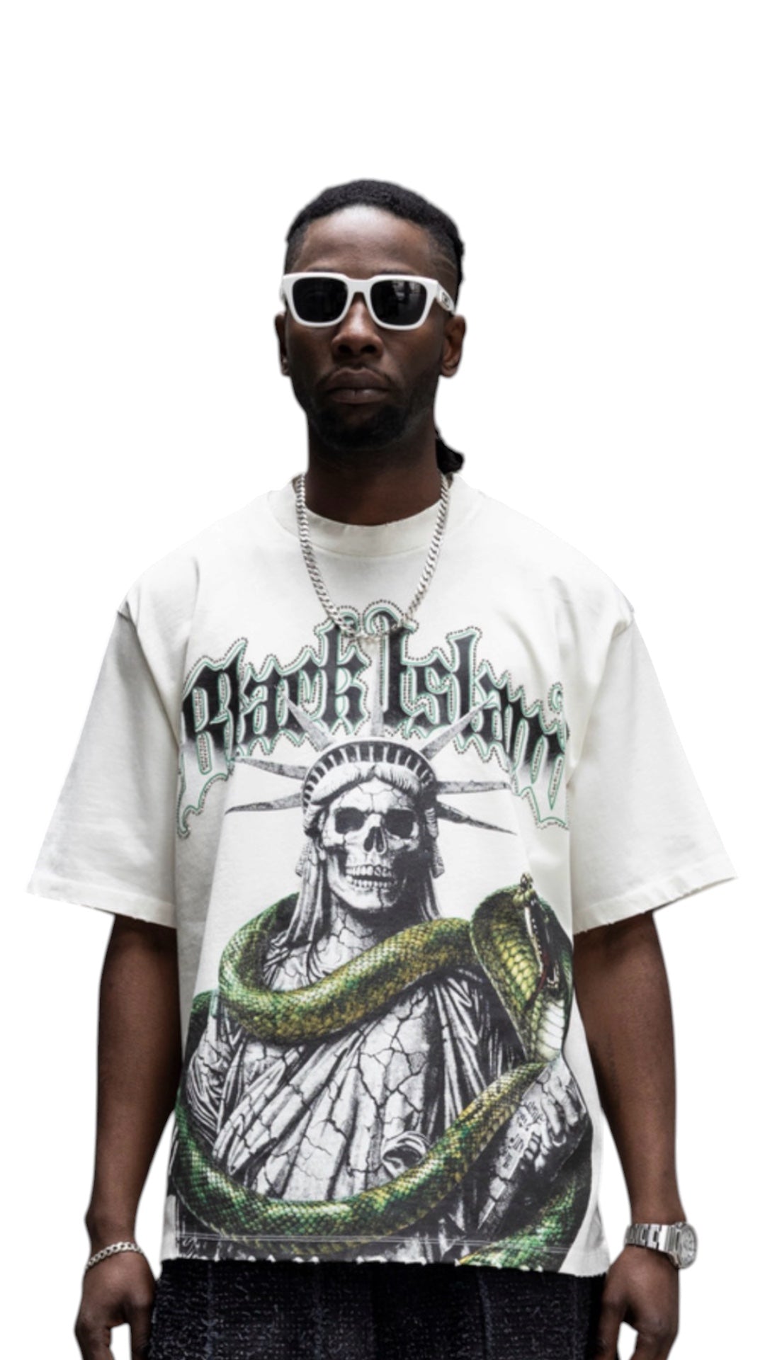 STATUE SNAKE OFF-WHITE TEE BLACK ISLAND 2032