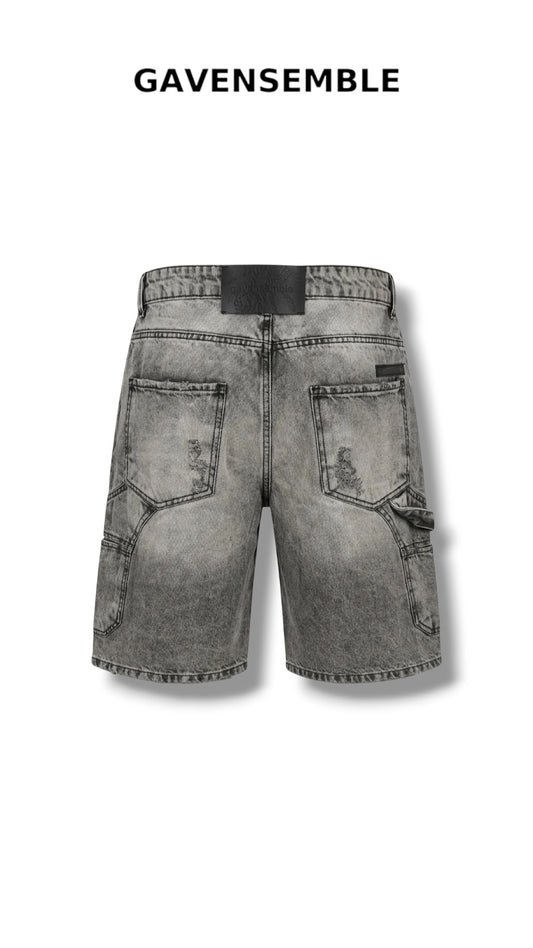 ACID WASH GRIGIO CARGO SHORTS 400
