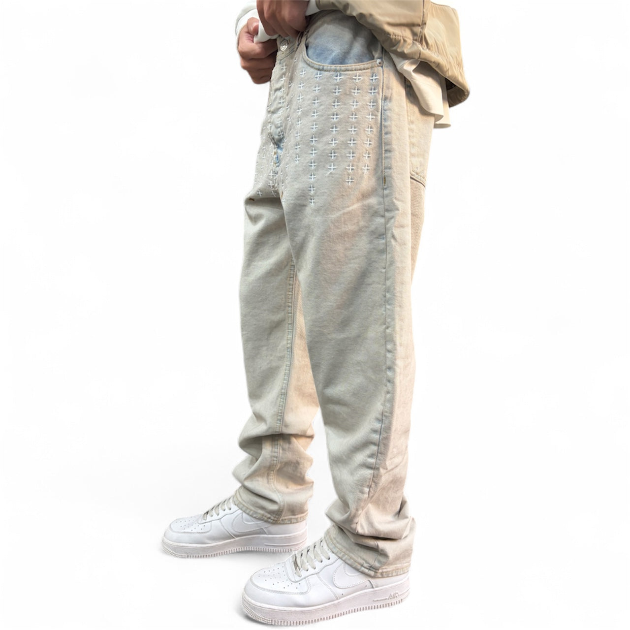 CAMOMILE BAGGY CROSS EMBROIDERY