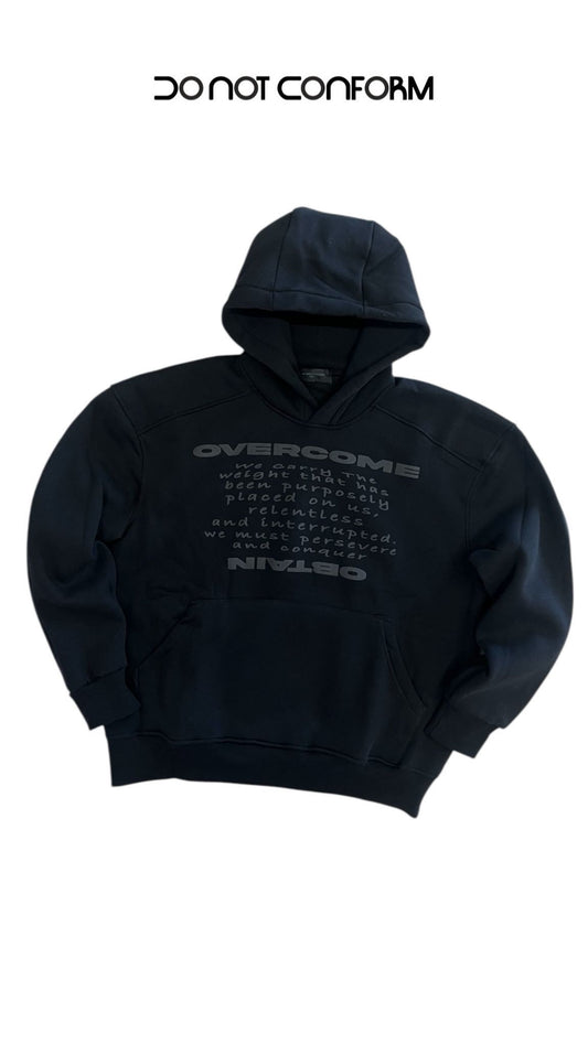 HOODIE-PRINT OVERCOME BLACK