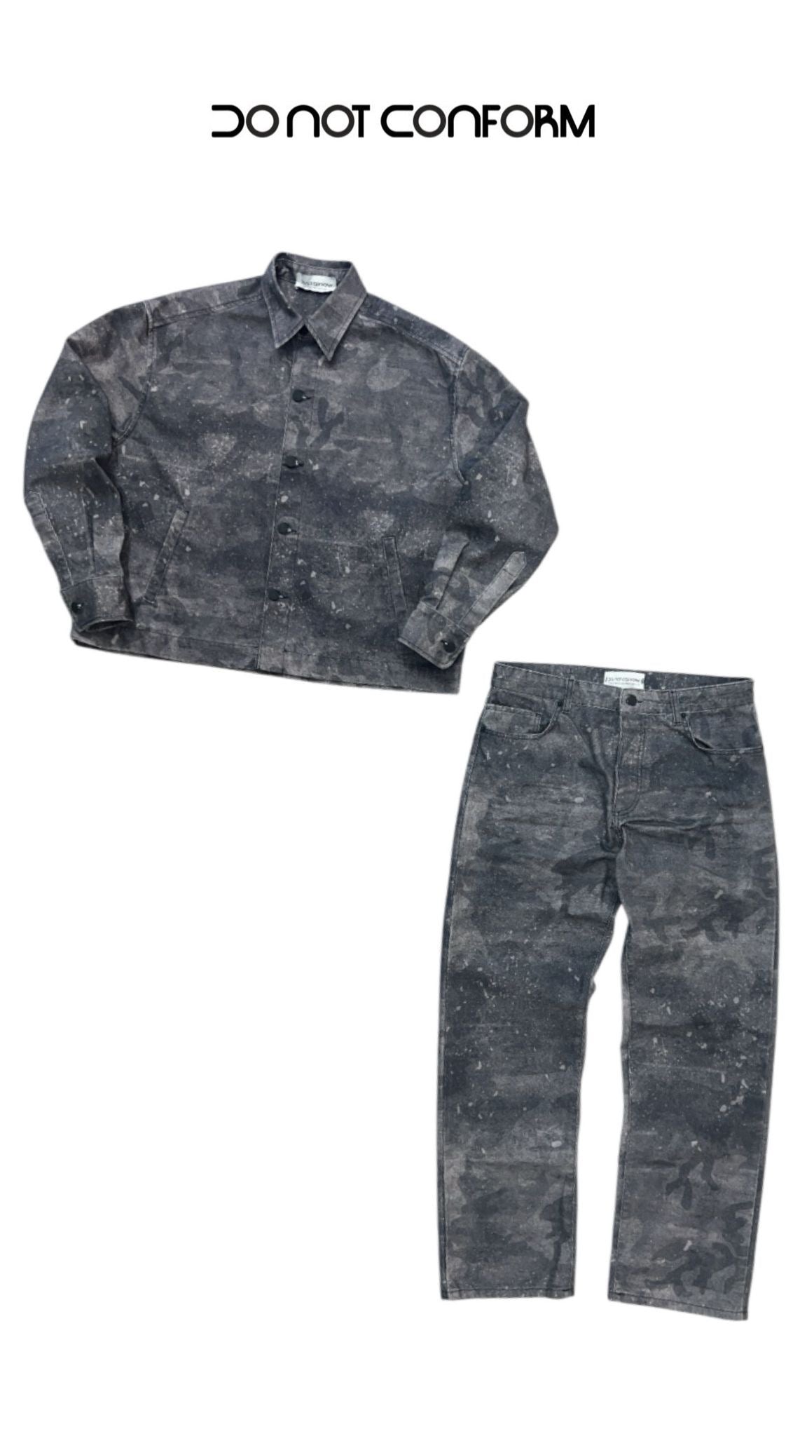 SHIRT DENIM BLACK CAMOUFLAGE