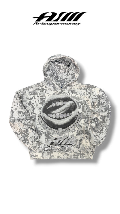 PIXEL WHITE HOODIE ASM