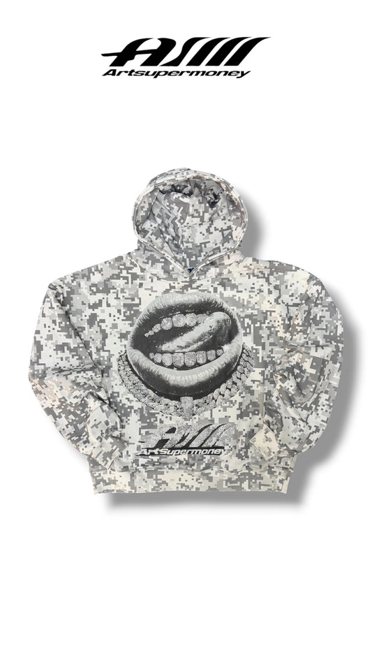 PIXEL WHITE HOODIE ASM