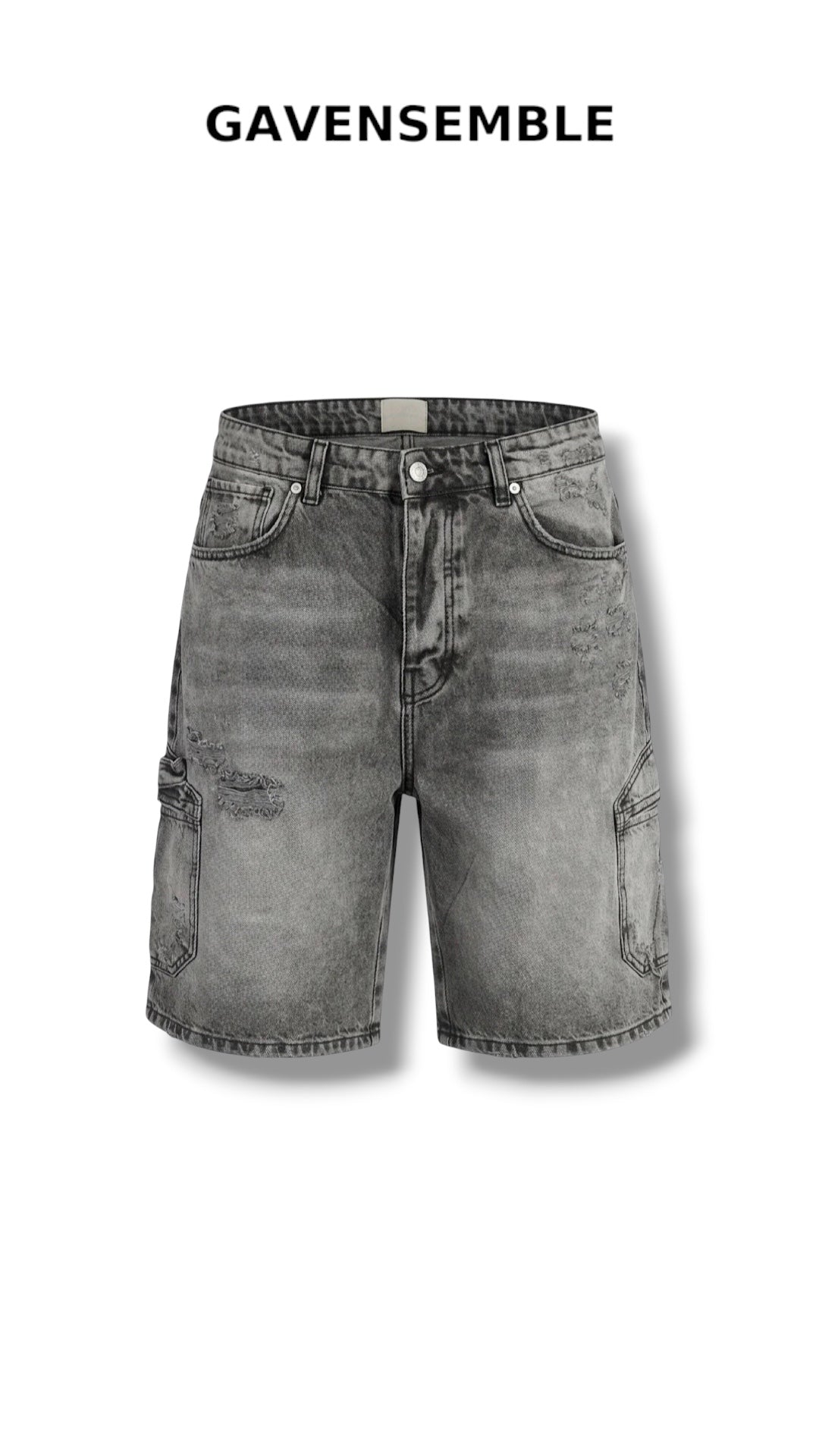 ACID WASH GRIGIO CARGO SHORTS 400