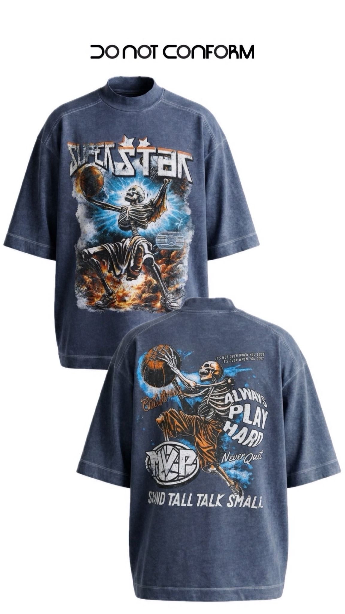 SUPERSTAR WASHED TEE BLUE DENIM 3063