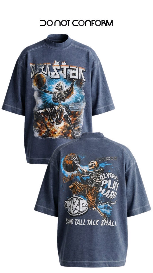 SUPERSTAR WASHED TEE BLUE DENIM 3063