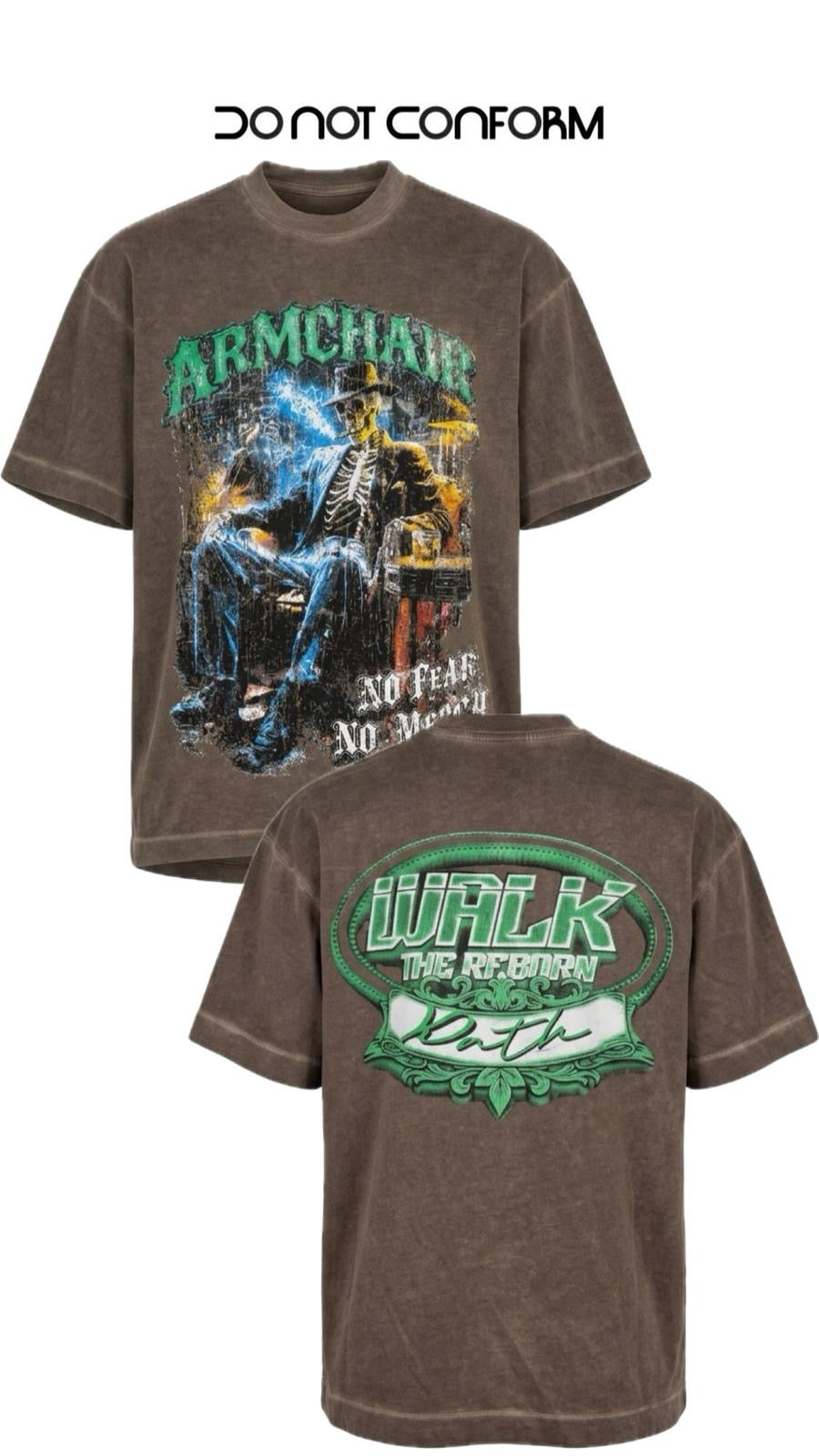ARMCHAIR WASHED TEE BROWN 3068