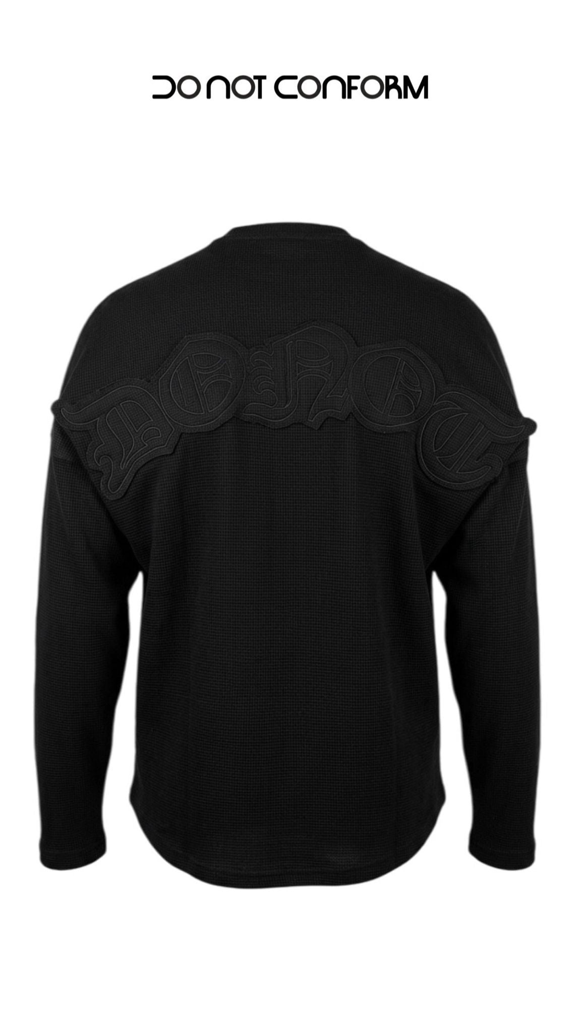 WAFFLE BLACK DONOT LONG SLEEVE 3038