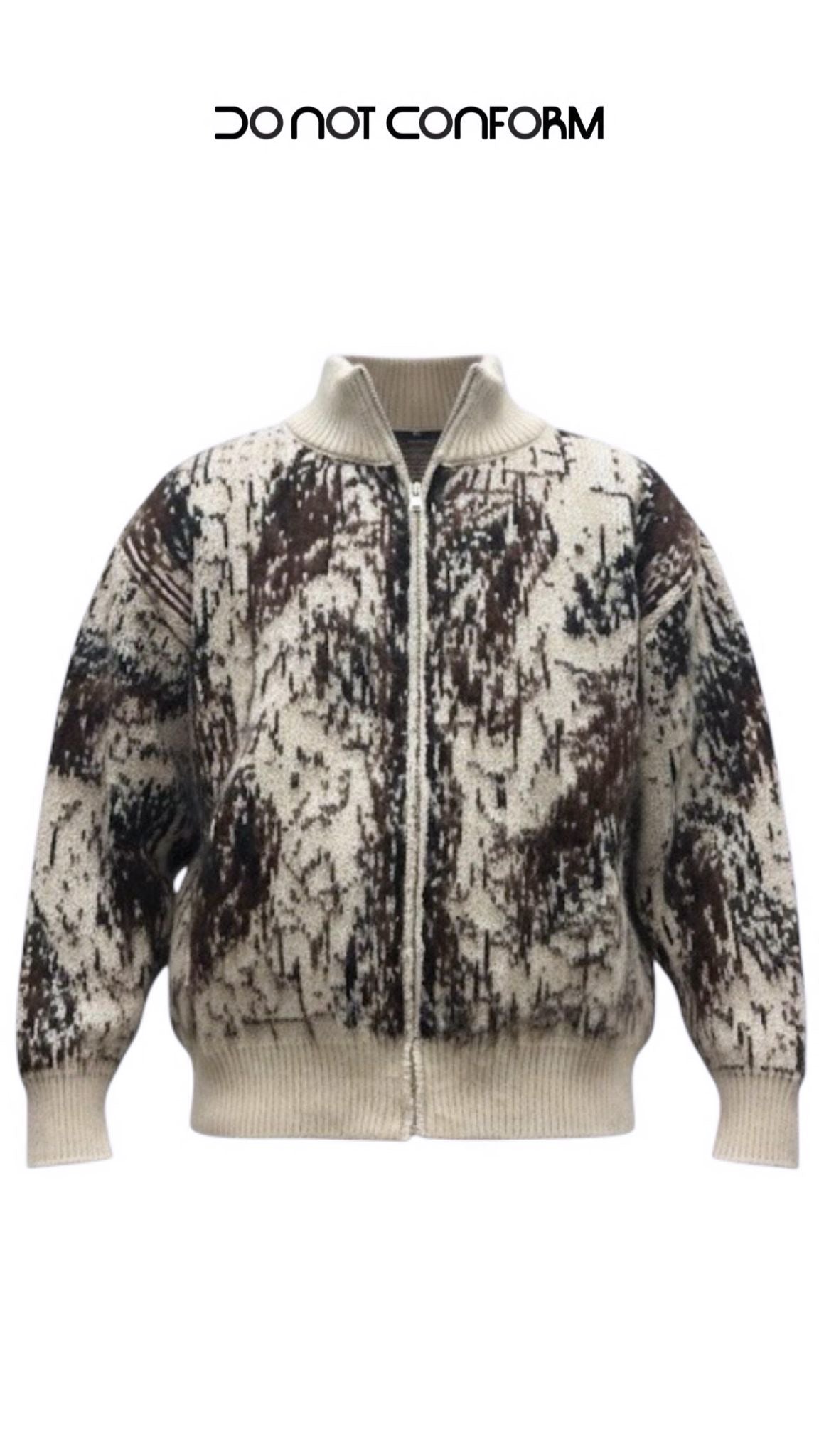 PULL ZIP NATURAL BRUSHED WOOL