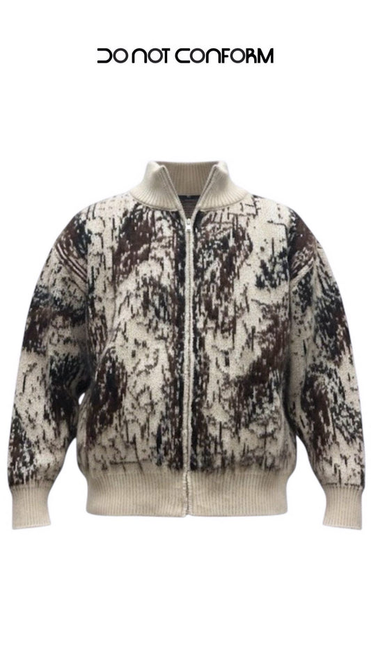 PULL ZIP NATURAL BRUSHED WOOL