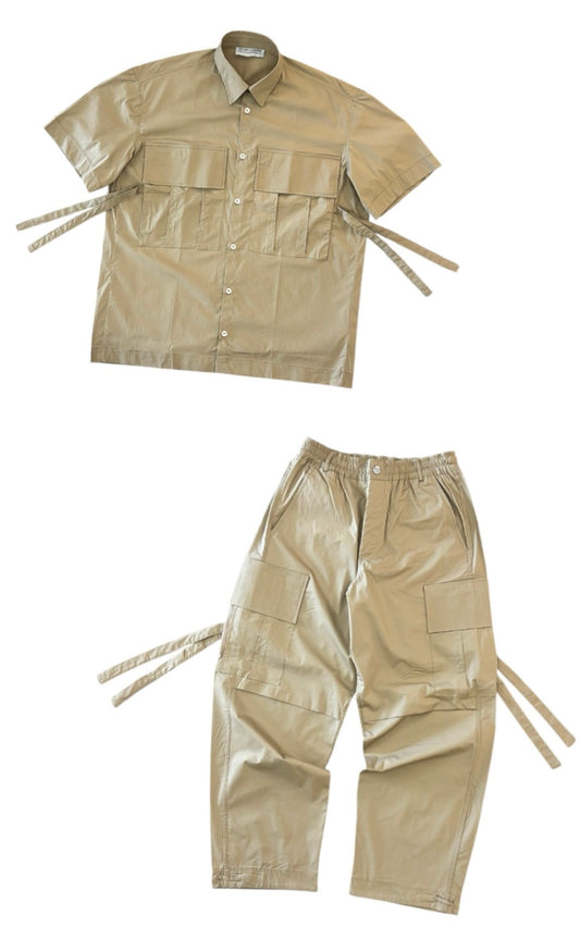 BEIGE COORDSET DOUBLE POCKET