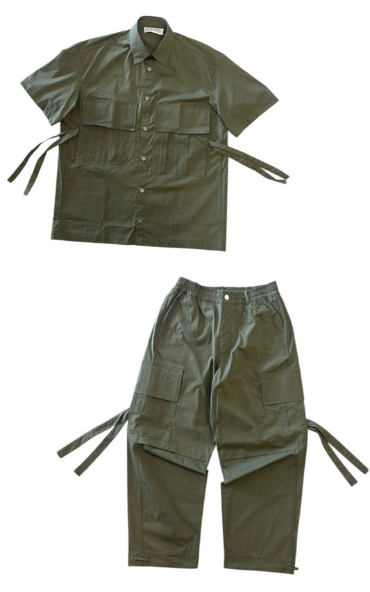 GREEN COORDSET DOUBLE POCKET