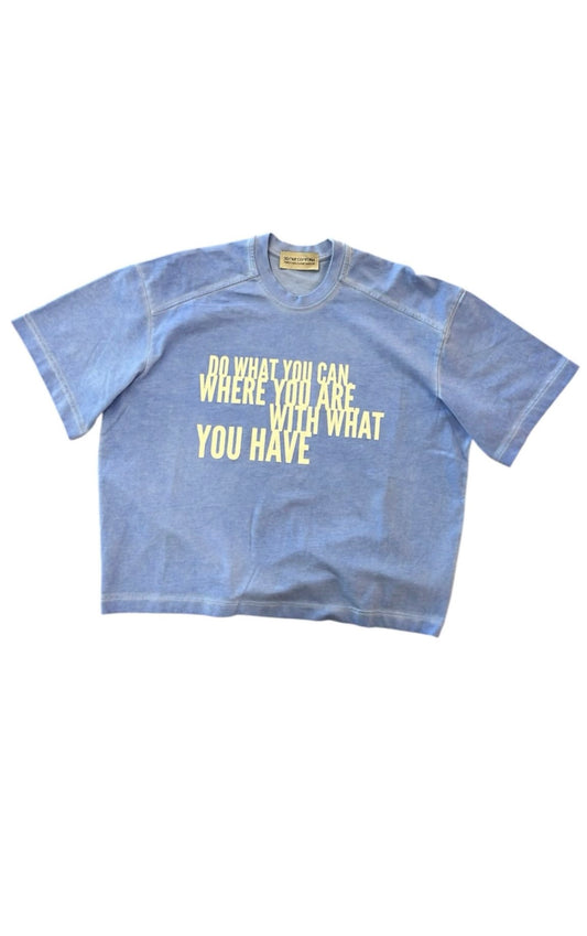 LIGHT BLUE WASHED CROPPED TEE