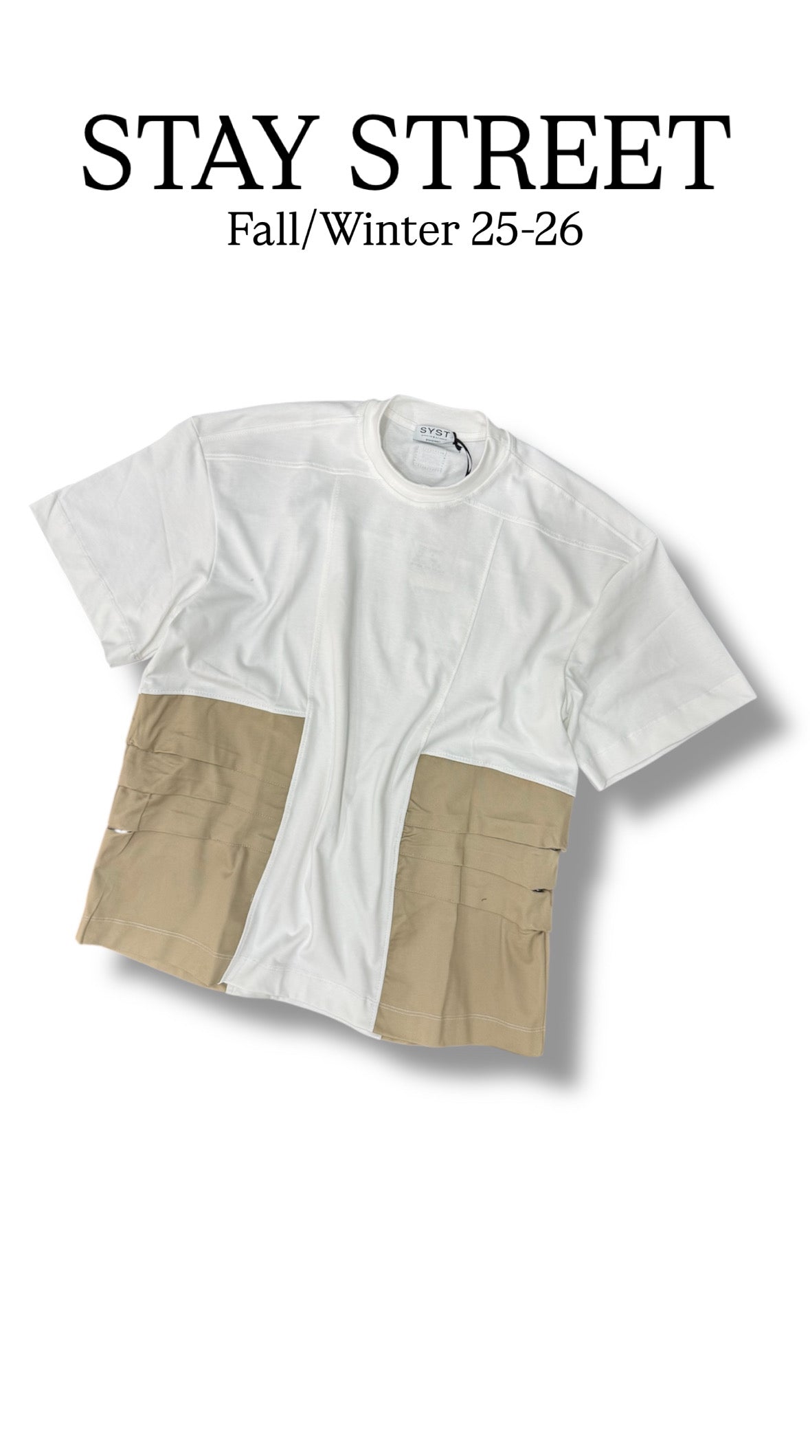 CIAPPA DETAIL WHITE/BEIGE TEE