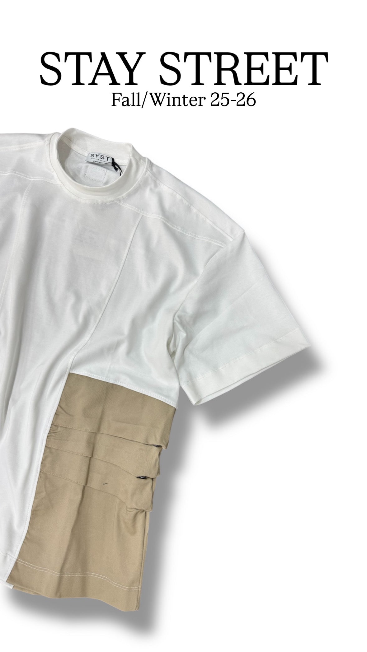 CIAPPA DETAIL WHITE/BEIGE TEE
