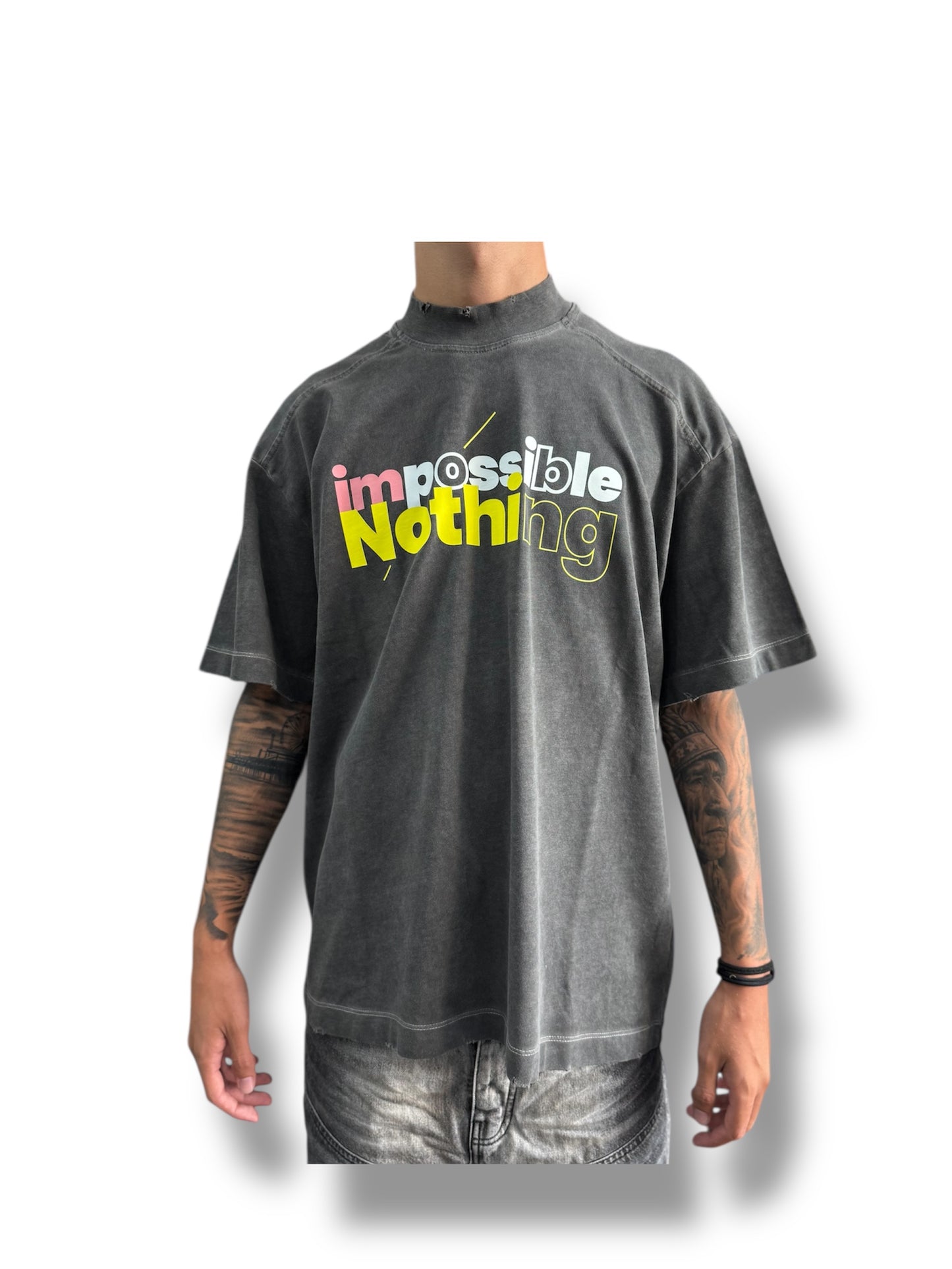 IMPOSSIBLE TEE GREY WASH