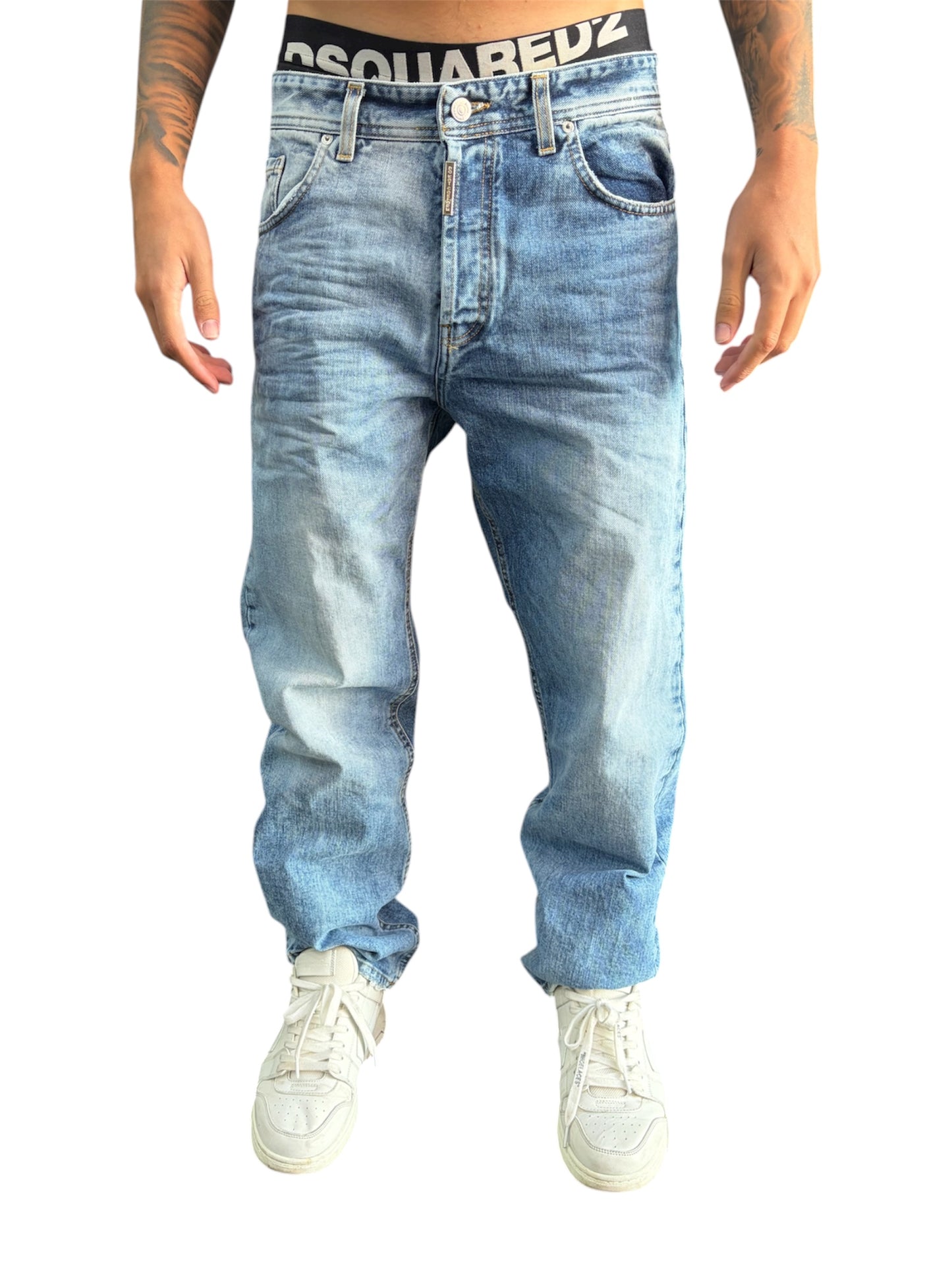 BAGGY BLUE EMBROIDERED-TRIBAL MOON