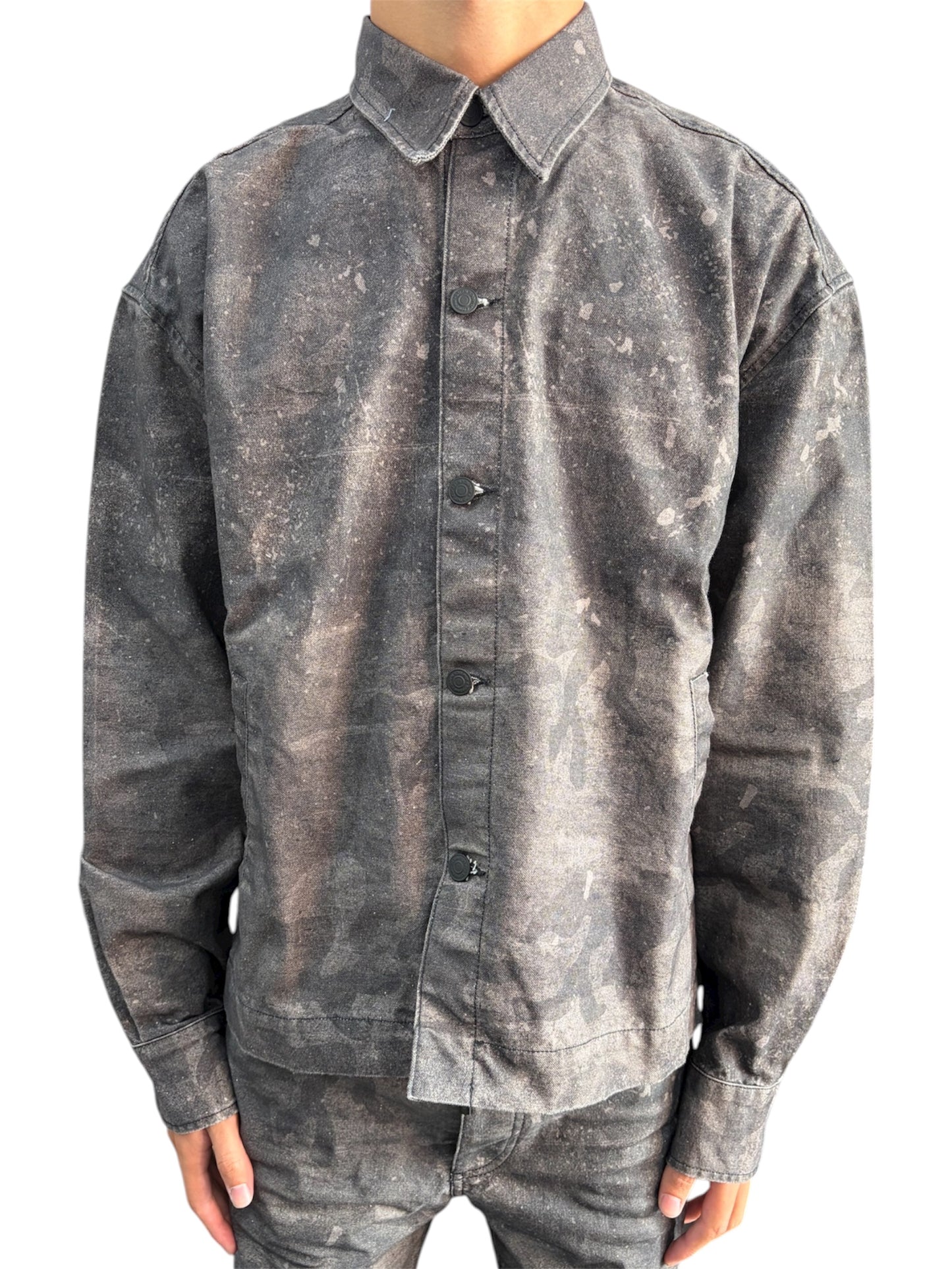 SHIRT DENIM BLACK CAMOUFLAGE