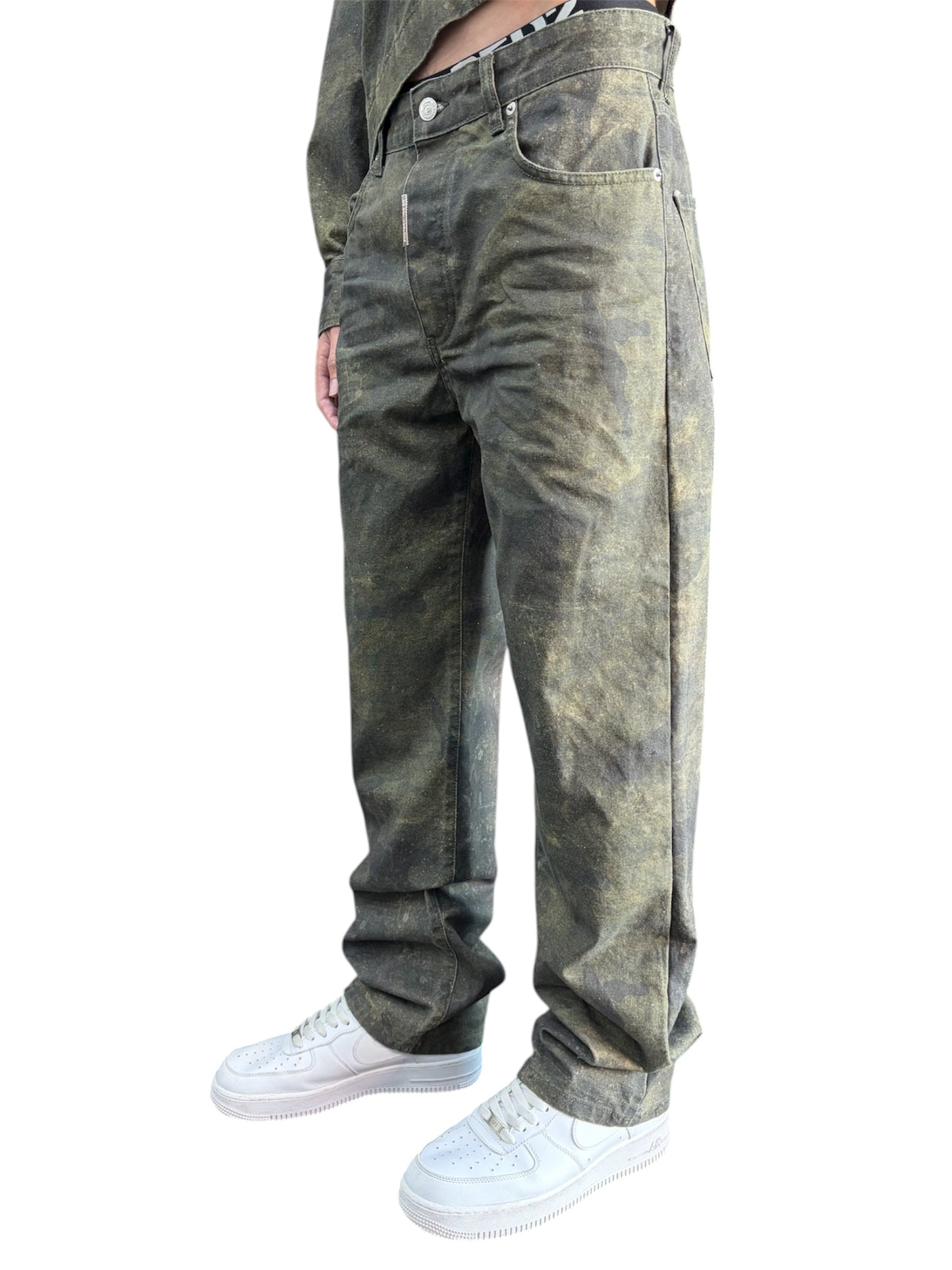 BAGGY DENIM GREEN CAMOUFLAGE