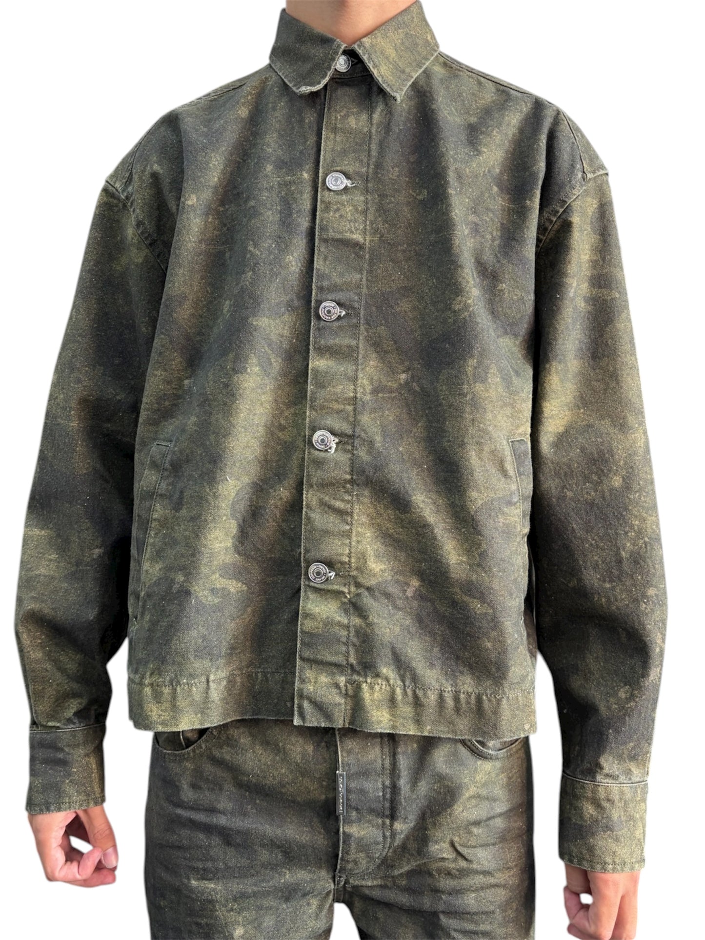 SHIRT DENIM GREEN CAMOUFLAGE