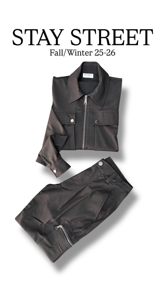 BLACK COORDSET SYST DOUBLE POCKET