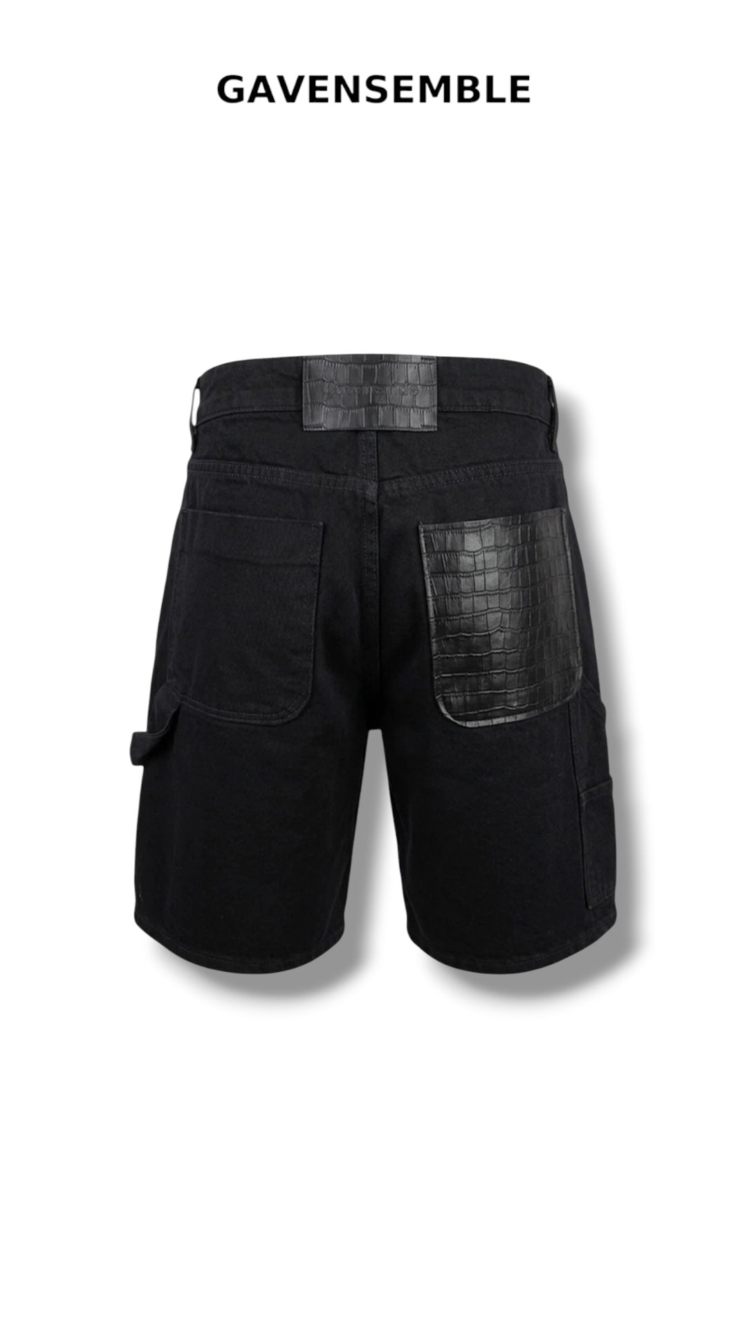 BLACK & CROC DETAIL SHORTS 420